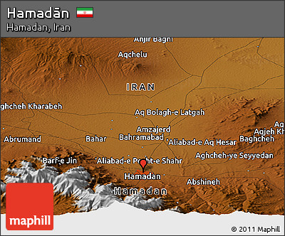 Physical Panoramic Map of Hamadān