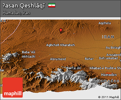 Physical Panoramic Map of Ḩasan Qeshlāqī