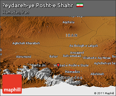 Physical Panoramic Map of Ḩeydareh-ye Posht-e Shahr