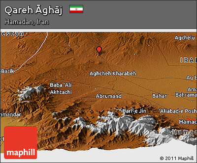 Physical Panoramic Map of Qareh Āghāj