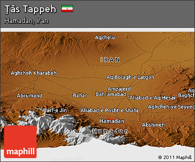 Physical Panoramic Map of Ţās Tappeh