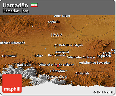 Physical Panoramic Map of Hamadān