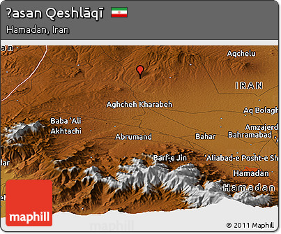 Physical Panoramic Map of Ḩasan Qeshlāqī