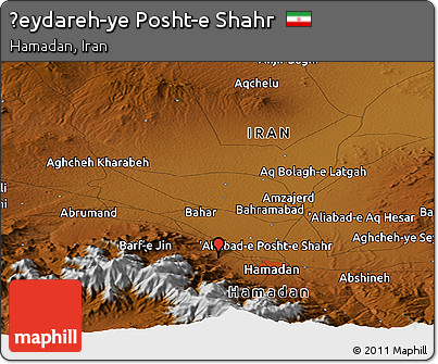 Physical Panoramic Map of Ḩeydareh-ye Posht-e Shahr
