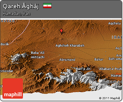 Physical Panoramic Map of Qareh Āghāj