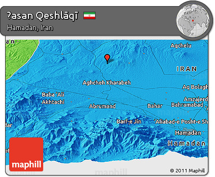 Political Panoramic Map of Ḩasan Qeshlāqī