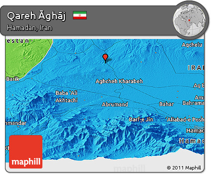 Political Panoramic Map of Qareh Āghāj