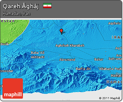 Political Panoramic Map of Qareh Āghāj