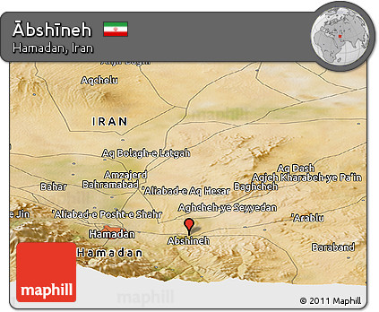 Satellite Panoramic Map of Ābshīneh