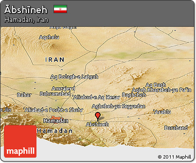 Satellite Panoramic Map of Ābshīneh