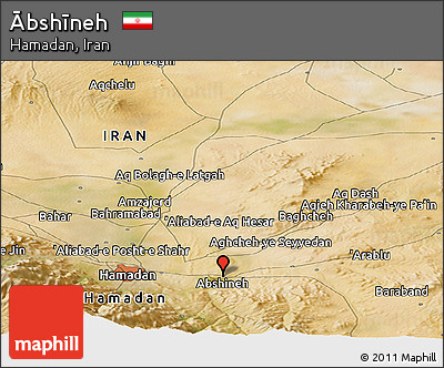 Satellite Panoramic Map of Ābshīneh