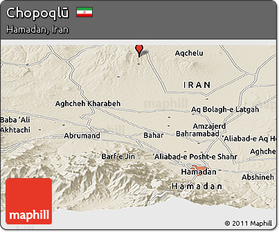 Shaded Relief Panoramic Map of Chopoqlū