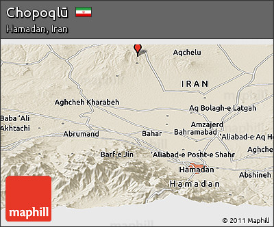 Shaded Relief Panoramic Map of Chopoqlū