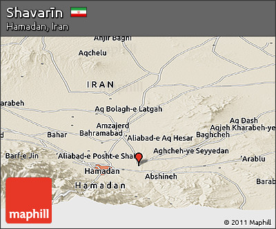 Shaded Relief Panoramic Map of Shavarīn