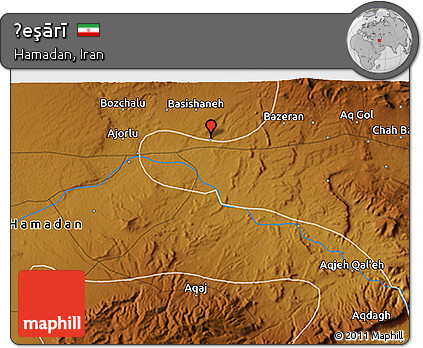 Physical 3D Map of Ḩeşārī