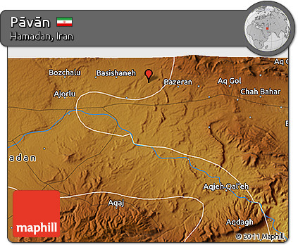 Physical 3D Map of Pāvān