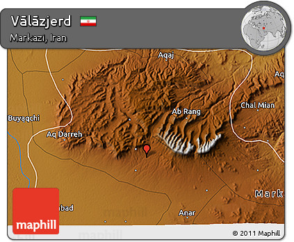 Physical 3D Map of Vālāzjerd