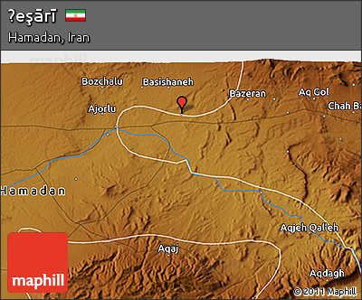 Physical 3D Map of Ḩeşārī