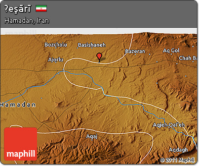 Physical 3D Map of Ḩeşārī