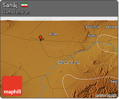 Physical 3D Map of Sanāj