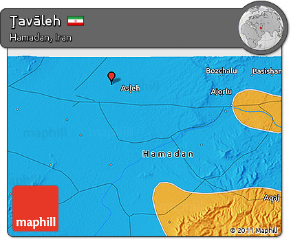 Political 3D Map of Ţavāleh