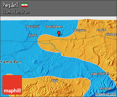 Political 3D Map of Ḩeşārī