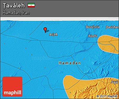 Political 3D Map of Ţavāleh