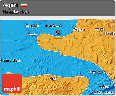 Political 3D Map of Ḩeşārī
