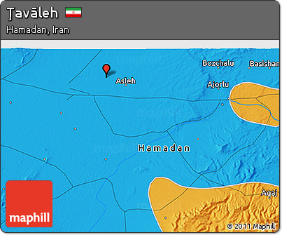 Political 3D Map of Ţavāleh