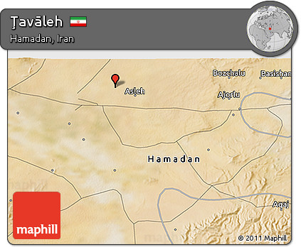 Satellite 3D Map of Ţavāleh