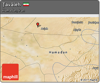 Satellite 3D Map of Ţavāleh