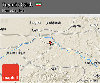Shaded Relief 3D Map of Teymūr Qāsh