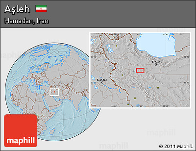 Gray Location Map of Aşleh, hill shading
