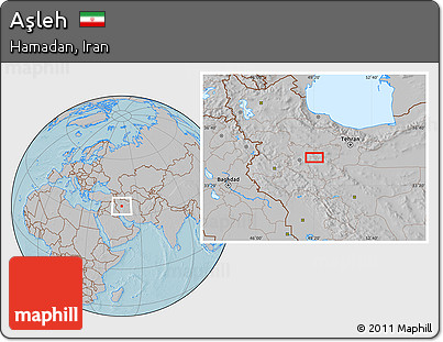 Gray Location Map of Aşleh, hill shading