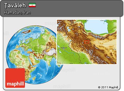 Physical Location Map of Ţavāleh