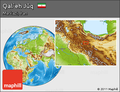 Physical Location Map of Qal`eh Jūq