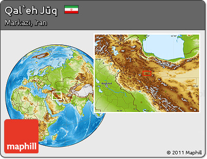 Physical Location Map of Qal`eh Jūq