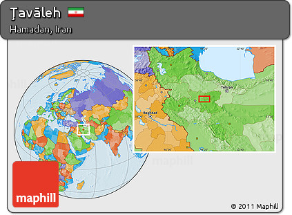 Political Location Map of Ţavāleh