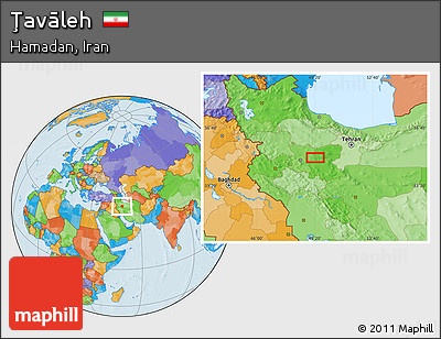 Political Location Map of Ţavāleh