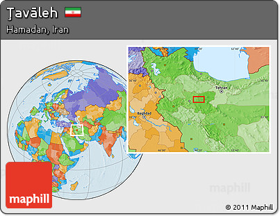 Political Location Map of Ţavāleh