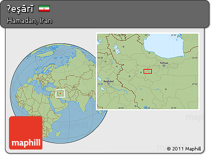 Savanna Style Location Map of Ḩeşārī