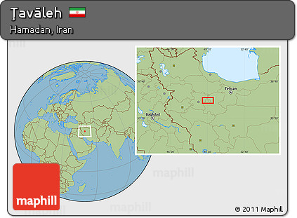 Savanna Style Location Map of Ţavāleh