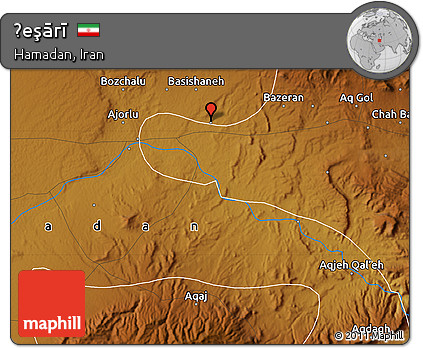 Physical Map of Ḩeşārī