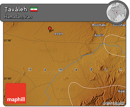 Physical Map of Ţavāleh