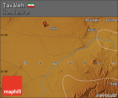 Physical Map of Ţavāleh