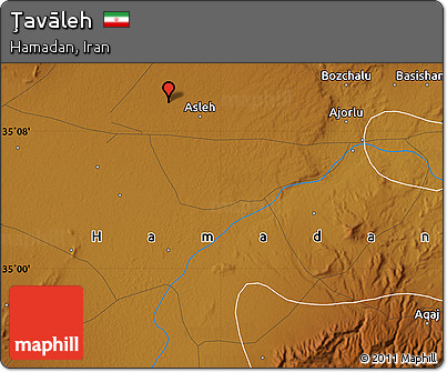 Physical Map of Ţavāleh