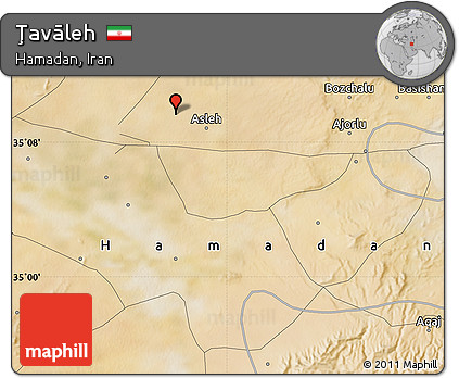 Satellite Map of Ţavāleh
