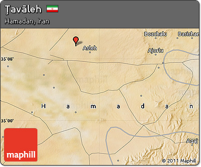 Satellite Map of Ţavāleh