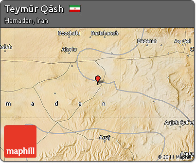 Satellite Map of Teymūr Qāsh