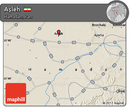 Shaded Relief Map of Aşleh